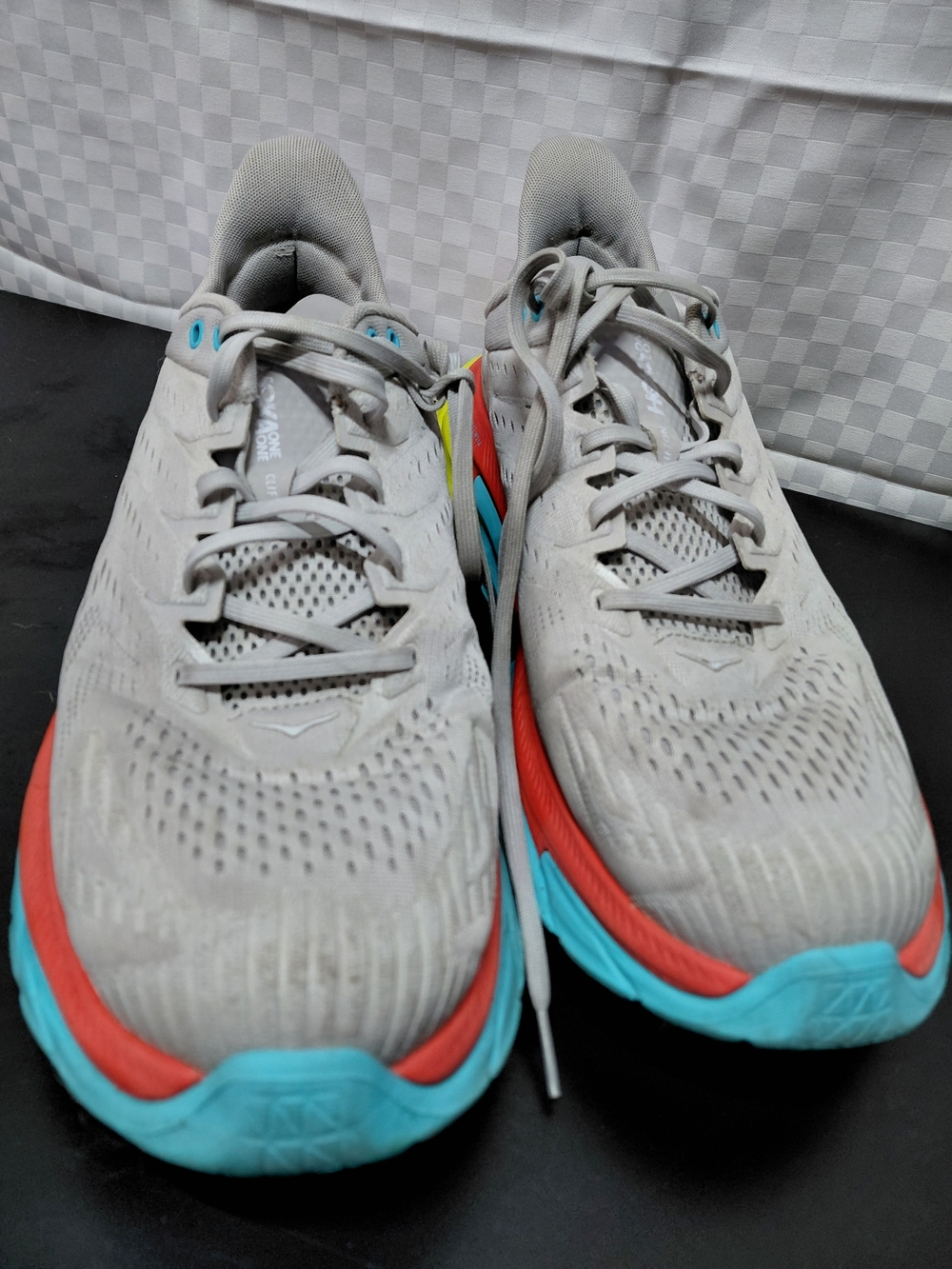 Hoka One One Gray Shoe Label with Blue Logo - Picture 2 of 7